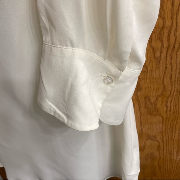 NWT - A MTL 1980 Women’s Long Sleeve Cowl Neck Lace Back White Top Size 3X - Picture 5 of 17